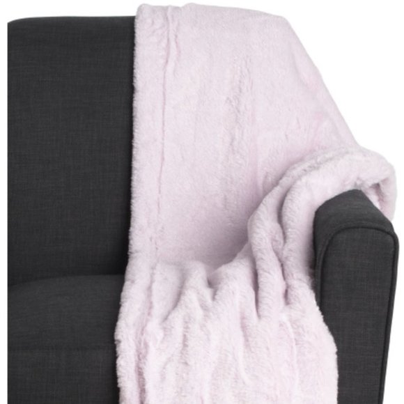 CUPCAKES & CASHMERE THROW SPARKLE BUNNY LILAC FAUX FUR BLANKET - Picture 1 of 12